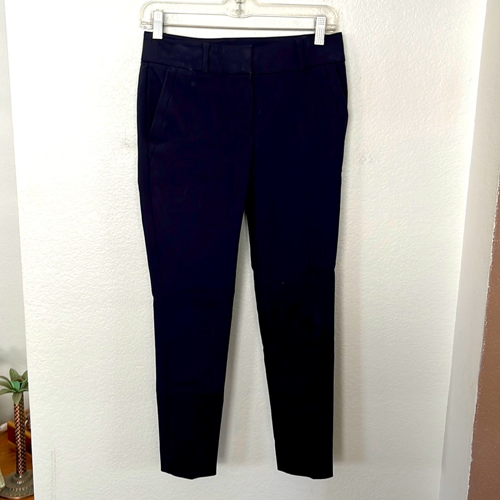 LOFT ANN TAYLOR DK NAVY MARISA SKINNY STRETCH TROUSERS SIZE 00P EXCELLENT COND.
